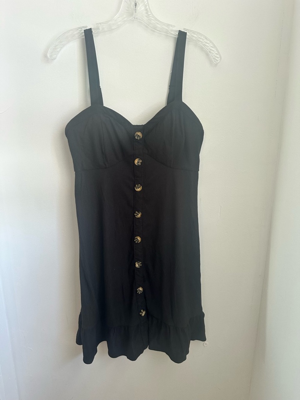 No Boundaries Black Ribbed Mini Sun Dress